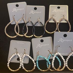 Y/Project Gold and Black Beaded Teardrop Earrings